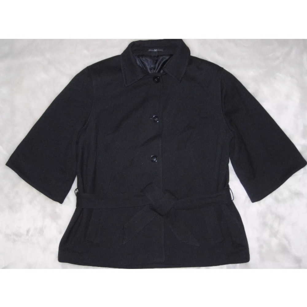 Gap Size XL Blue Wool Belted Coat Elbow Sleeves